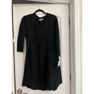Black winter knit dress